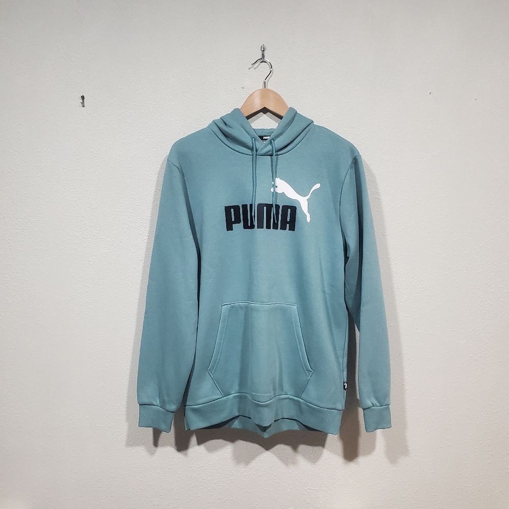 Puma Hoodie Teal Spacious Kangaroo Pocket Size Large